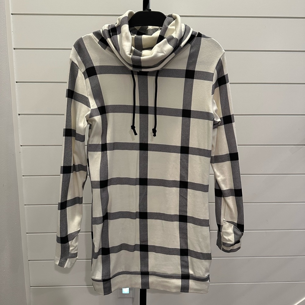 Chelsea DeBoer by Lily & Lottie Plaid Cowl Sweatshirt